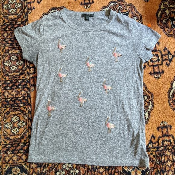 J. Crew Sequined Ostrich Tee - Picture 3 of 4